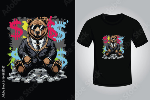 Bear Streetwear T Shirt Design