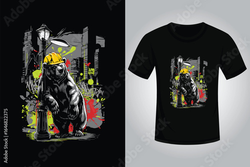 Bear Streetwear T Shirt Design