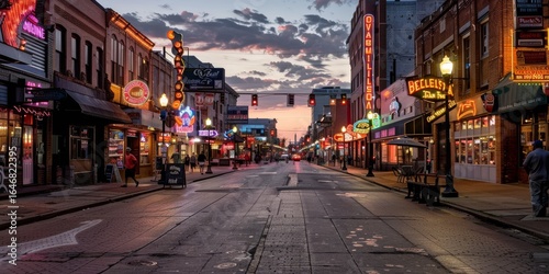 Wallpaper Mural Beale street showing its neon lights at dusk in memphis Torontodigital.ca
