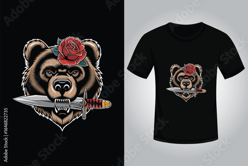 Bear Streetwear T Shirt Design