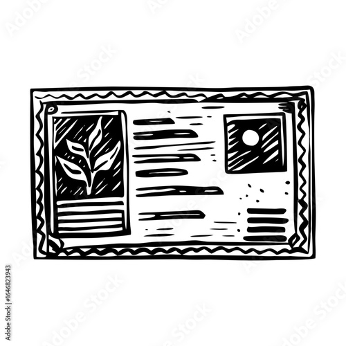 A vintage style illustration denoting vintage postcard 