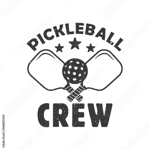 Pickleball Crew Svg, Pickleball Crew Vector, Grunge Pickleball Crew Svg, Pickleball Svg, Pickleball T Shirt Svg, Vintage Pickleball Crew Design.