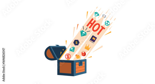 Unleash your treasure trove of success with this vibrant, hot collection of valuable icons!