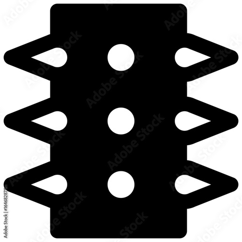 Spiked bracelet. Outlined stroke vector icon with black-filled details.