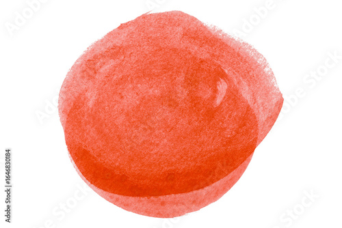 Fotografie Red circle watercolor pattern isolated on transparent background.