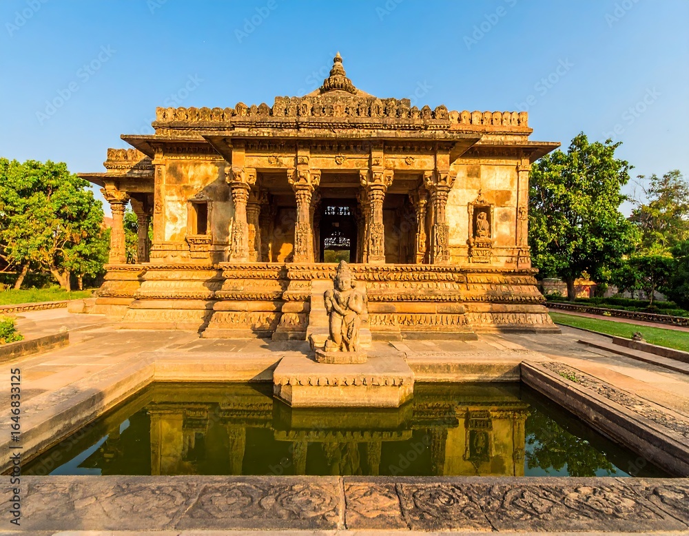 Fototapeta premium Ancient temple complex, serene morning light