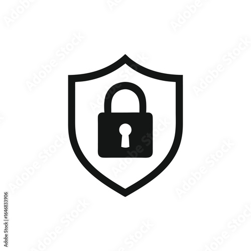 Secure data protection with a shield and padlock ensuring privacy and confidentiality for technology systems cyber security and digital information assets