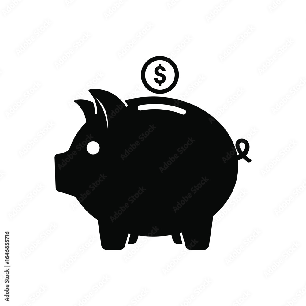 Obraz premium Piggy bank with dollar coin isolated on white background, symbolizing savings, finance, and investment for a secure financial future