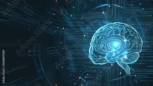 Advanced brain-computer interface technology digital background