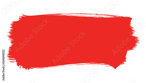Vibrant crimson paint stroke on pristine white backdrop for artistic applications.