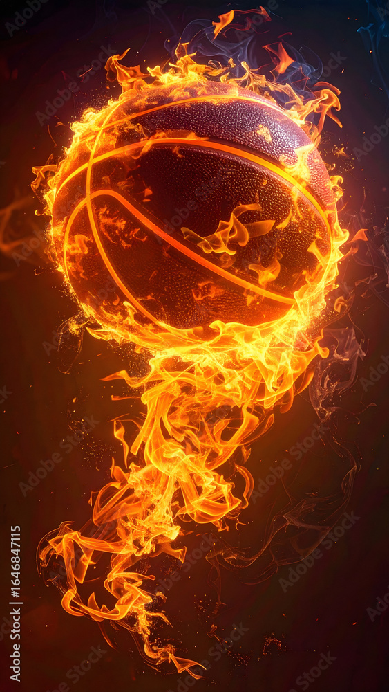 Fototapeta premium Fiery basketball