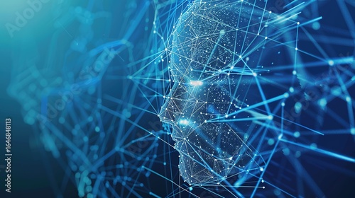 Aerospace technology background with AI neural networks