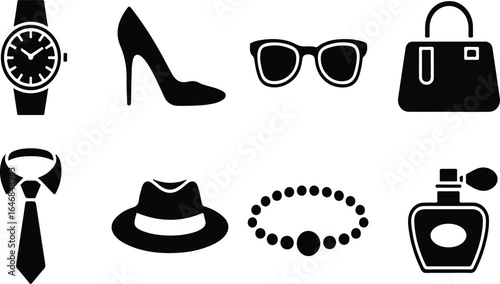 Fashion and Personal Accessories Icon Set
