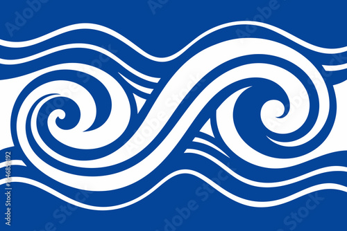 Dynamic blue and white wave pattern evokes ocean energy and fluid motion for design backgrounds