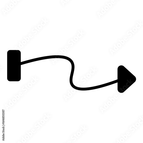Solid icon depicting a short, fluctuating path of progress.