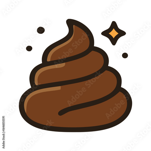 Shiny, sparkly brown poop heap perfect for humorous, quirky graphic designs, novelty products, memes, or anything related to poop humor.