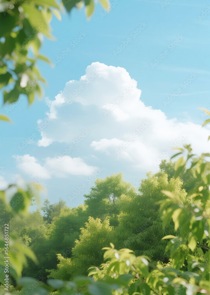 Obraz premium 무지개와 청량한 푸른 들판, Rainbow Over Refreshing Green Fields