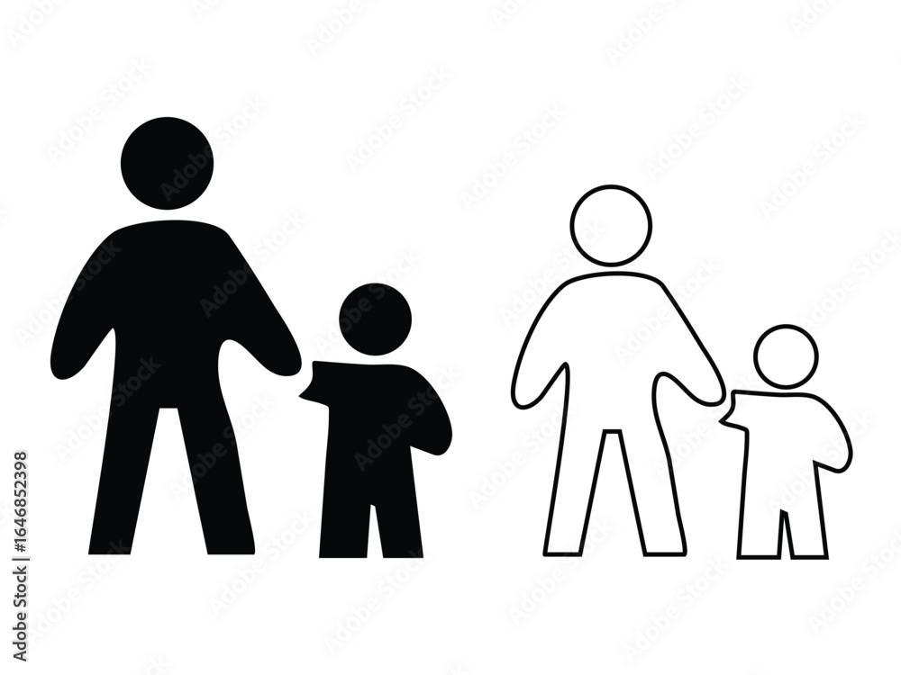 Parent and Child Icon in Solid and Outline Style Vector Illustration Parent and Child Icon in Solid and Outline Style Vector Illustration