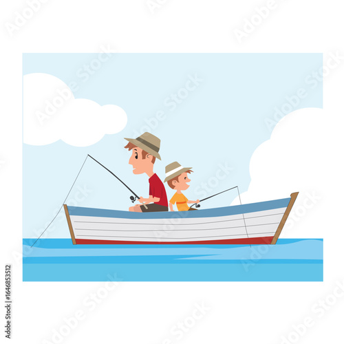 Fishing with a boy