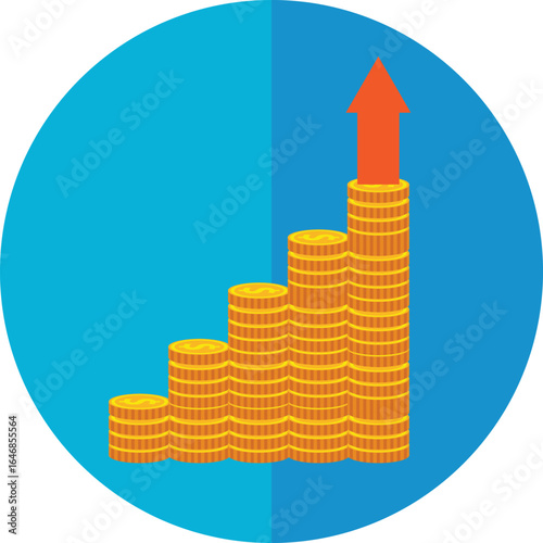 business, graph, chart, growth, arrow, success, 3d, diagram, building, finance, up, bar, city, concept, illustration, design, market, money, progress, icon, construction, vector, symbol, block, sign