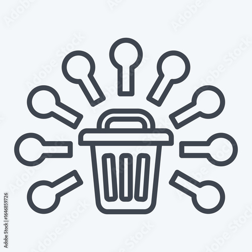 Icon Waste Management. related to Waste symbol. line style. design editable
