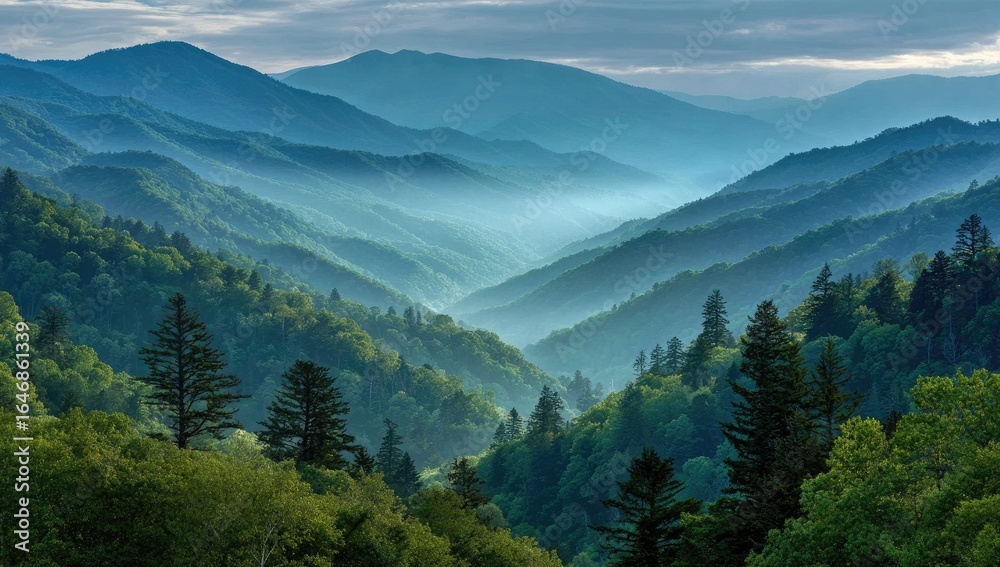 Fototapeta premium Misty mountain vista