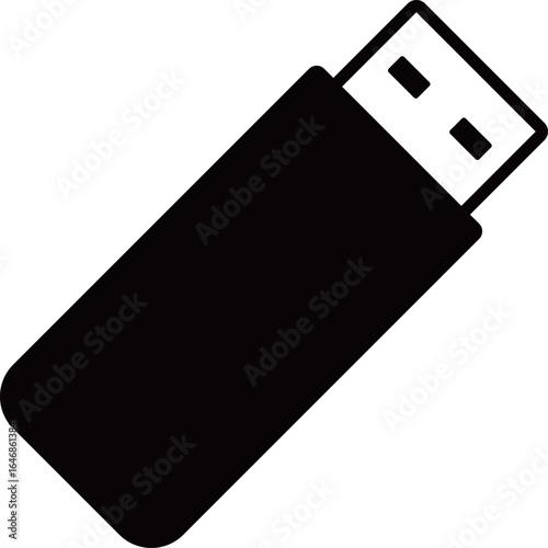 USBメモリのアイコン　モノトーン
