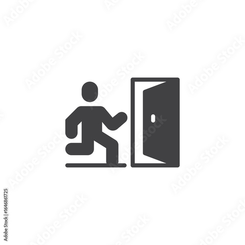 Emergency exit solid safety icon