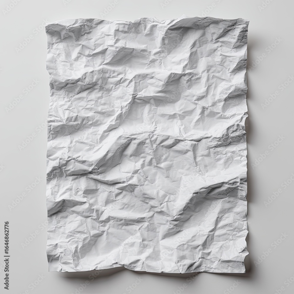 Obraz premium Crumpled white paper sheet (1)