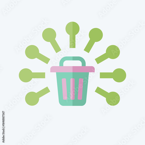 Icon Waste Management. related to Waste symbol. flat style. design editable