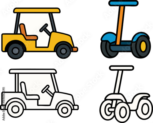 Golf Cart and Segway Personal Transporter Icons.