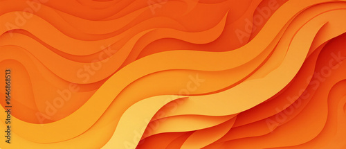 Luxury orange abstract papercut background with 3d geometry circles.abstract hexagon papercut design background with overlap layer.3d abstract background and orange waves layers.