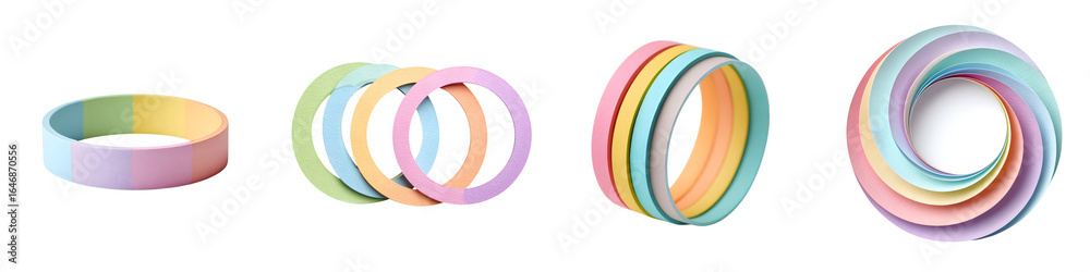 Pastel Gradient Circles - Abstract 3D Rings for Modern Design & Visual Effects Pastel Gradient Circles - Abstract 3D Rings for Modern Design & Visual Effects