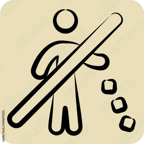 Icon No Littering. related to Waste symbol. hand drawn style. design editable