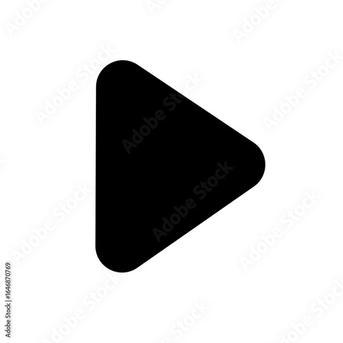 Simple Black and White  play button  flat black icon SVG