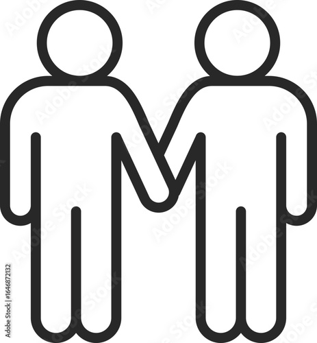 Diversity and inclusion clip art of two people holding hands symbolizing unity and equality.