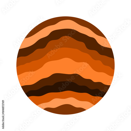 Layered soil and rock illustration. Circle shape