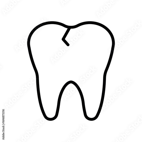 Illustration of a tooth icon for a dentist office on a white background