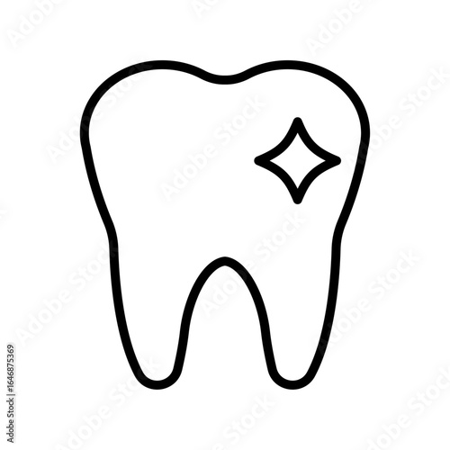 Illustration of a tooth icon for a dentist office on a white background