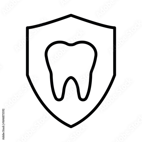 Illustration of a tooth icon for a dentist office on a white background