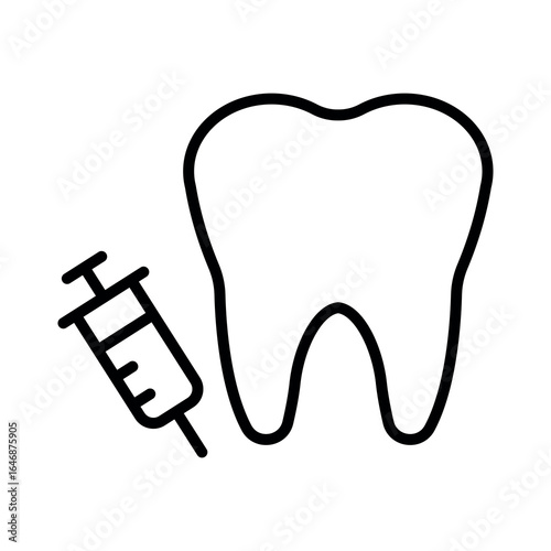 Illustration of a tooth icon for a dentist office on a white background