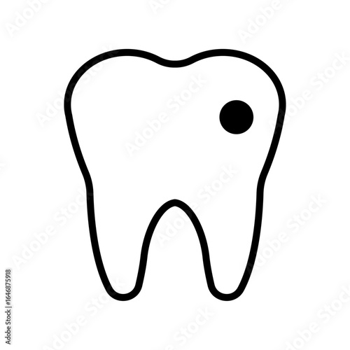 Illustration of a tooth icon for a dentist office on a white background