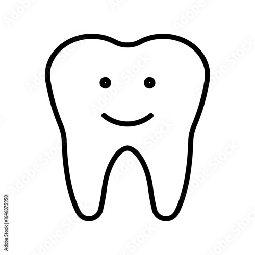 Illustration of a tooth icon for a dentist office on a white background
