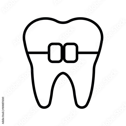 Illustration of a tooth icon for a dentist office on a white background