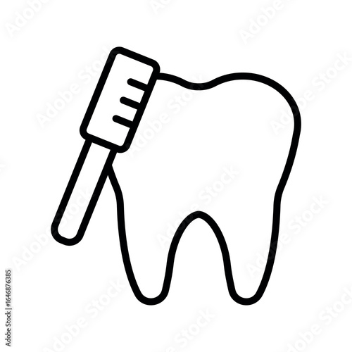 Illustration of a tooth icon for a dentist office on a white background