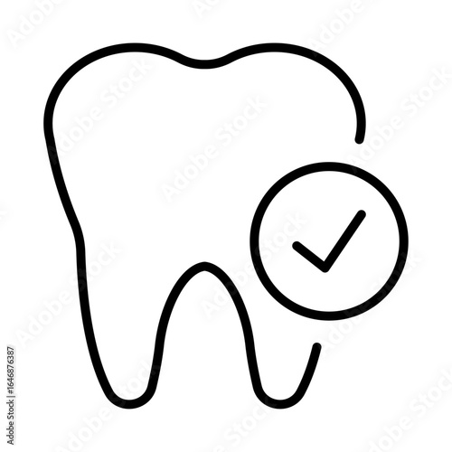 Illustration of a tooth icon for a dentist office on a white background