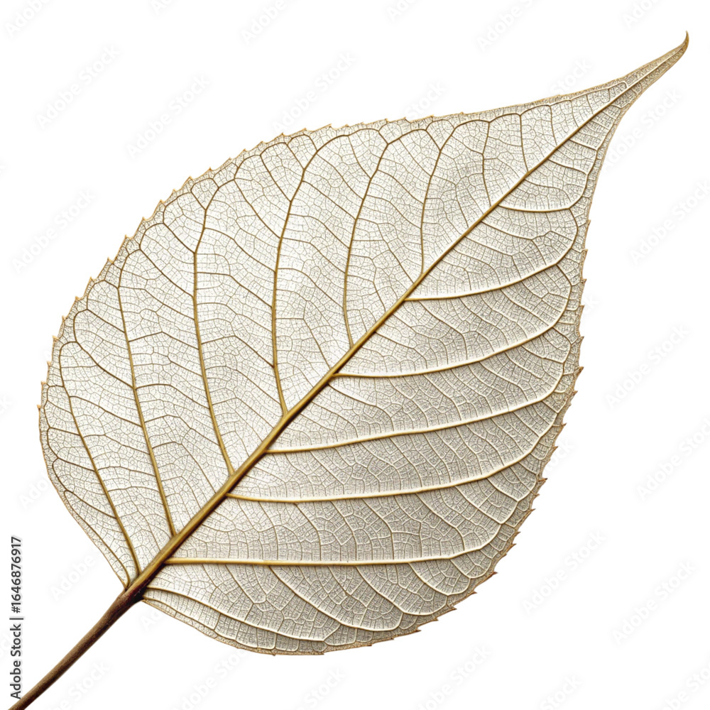 Obraz premium Skeleton Leaf Isolated on Transparent Background
