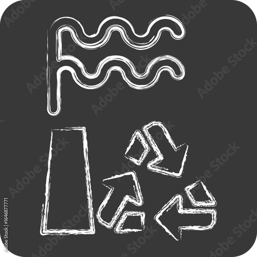 Icon Recycling Plant. related to Waste symbol. chalk Style. design editable