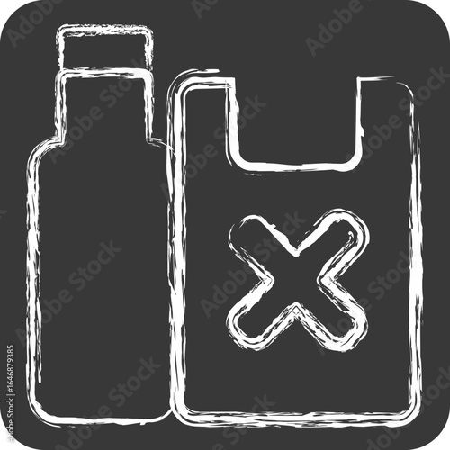 Icon Plastic Waste. related to Waste symbol. chalk Style. design editable