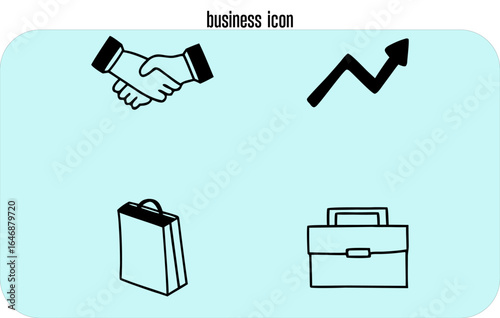 vector set of business icons for 4 icon
